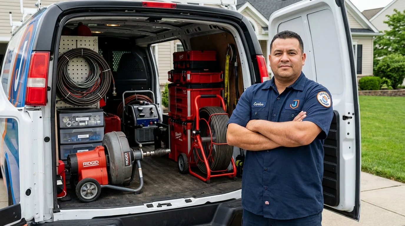 Professional drain cleaning equipment and Johns Plumbing LLC plumber in Solvang